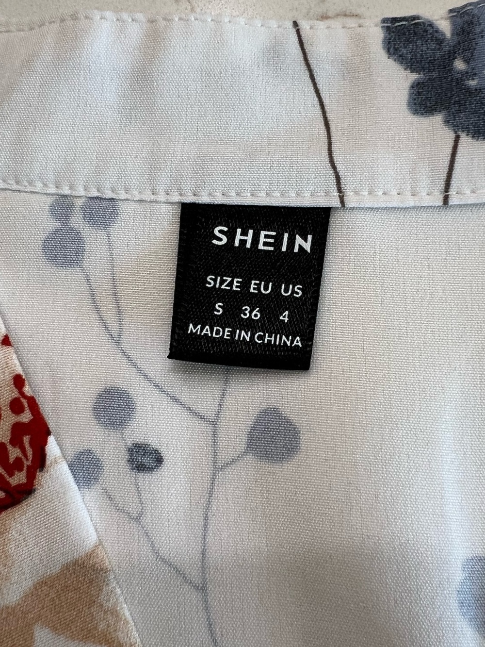 SHEIN LUNE Floral Print Mini Tiered Dress Notched V-Neck Small - Picture 5 of 10